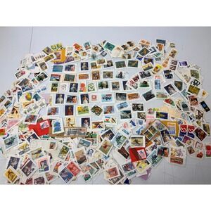 Vintage US Postage Stamps Huge Lot Commemorative Collection On Paper Cancelled
